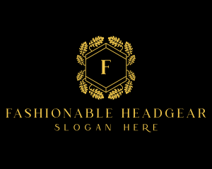 Hexagon Wreath Hotel Club logo design