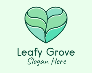 Nature Leaf Heart  logo design