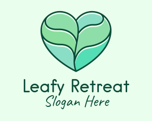 Nature Leaf Heart  logo design