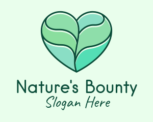 Nature Leaf Heart  logo design