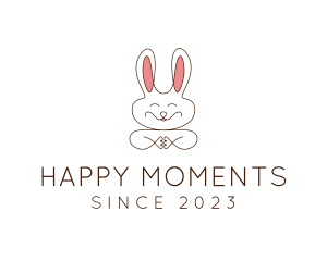 Cute Happy Bunny logo design