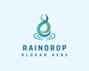 Abstract Organic Raindrop logo design