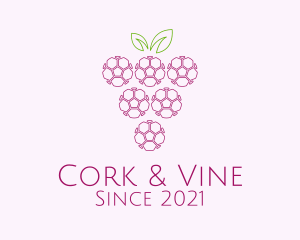 Outline Grape Fruit  logo design