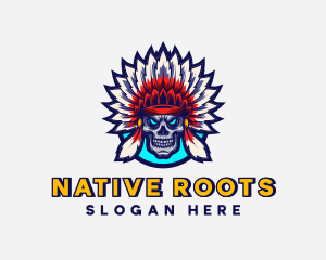 Native American Skull Gaming logo design