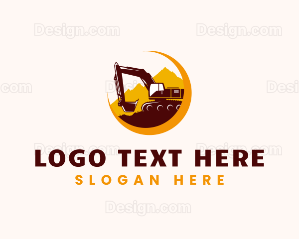 Construction Excavator Backhoe Logo