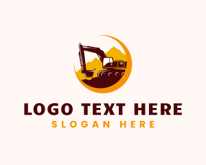 Construction Excavator Backhoe Logo