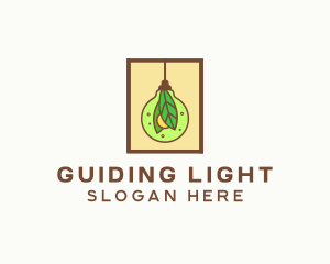 Nature Leaf Light Bulb logo design