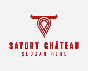 Bull Restaurant Location  logo design