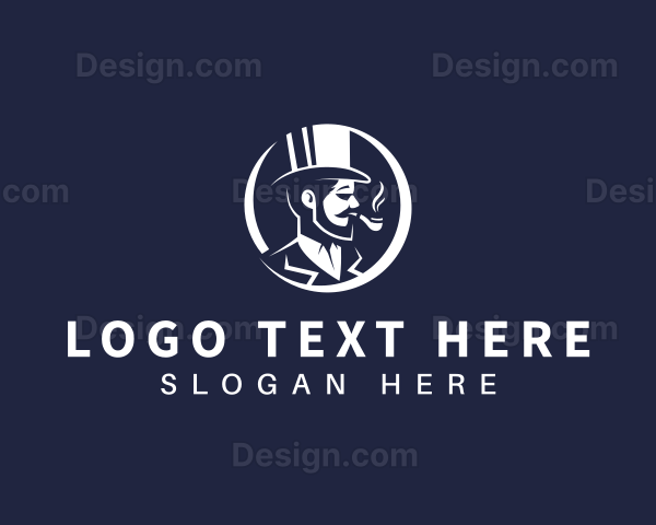 Smoking Hipster Gentleman Logo