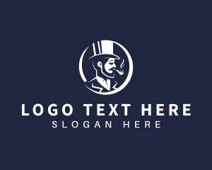 Smoking Hipster Gentleman logo