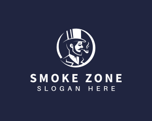 Smoking Hipster Gentleman logo design