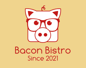 Hipster Pig Steakhouse logo design