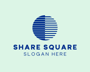 Blue Bars Sphere logo design