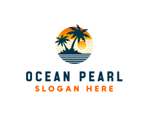 Ocean Sunset Trip logo design