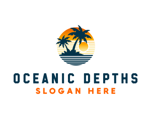 Ocean Sunset Trip logo design