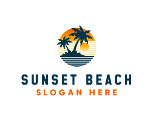 Ocean Sunset Trip logo design