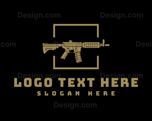 Gold Gun Firearm Logo