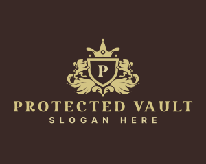 Premium Royal Lion Shield logo design