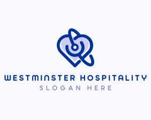 Heart Medical Stethoscope logo design