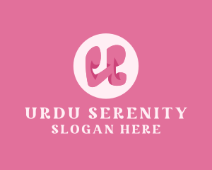 Pink Funky Letter U logo design