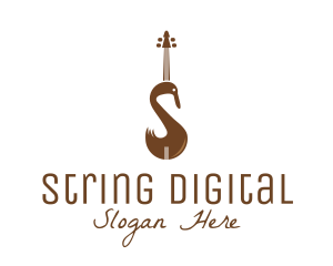 Brown Swan Violin logo design