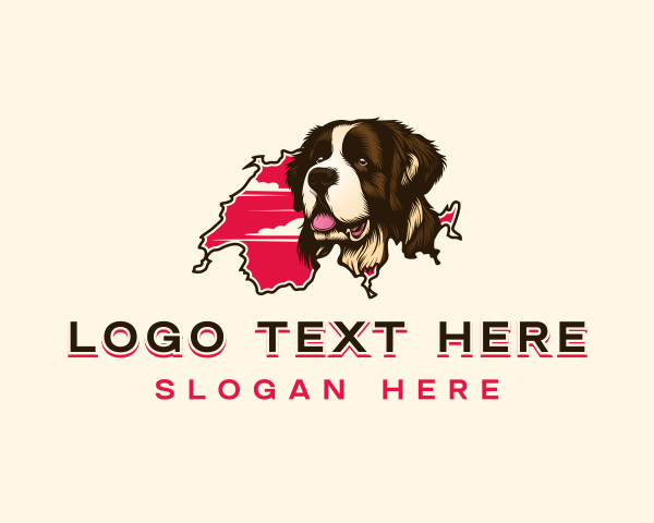 Saint Bernard Switzerland Dog logo