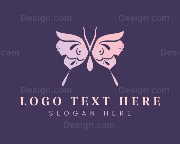 Pink Female Butterfly Logo