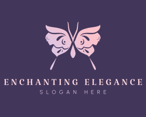 Pink Female Butterfly logo design