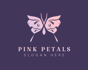 Pink Female Butterfly logo design