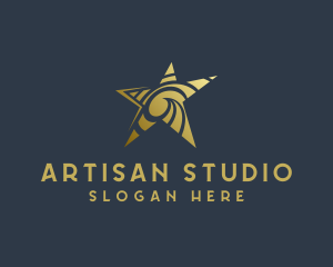 Golden Star Art Studio logo design