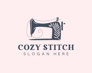 Sewing Machine Leaf logo design