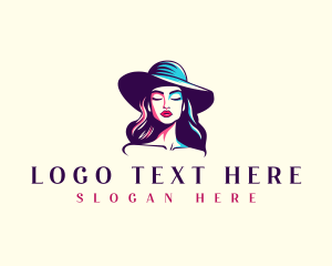 Feminine Hat Lady  logo