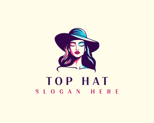 Feminine Hat Lady  logo design