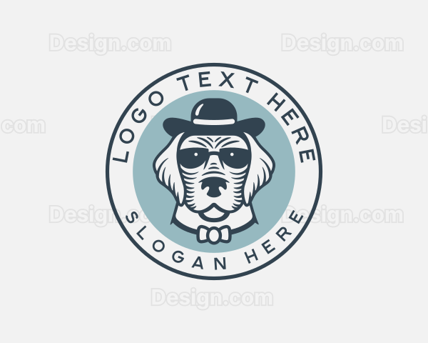 Bowler Hat Fashion Dog Logo