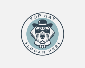 Bowler Hat Fashion Dog logo design