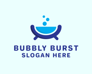 Laundry Bathtub Bubbles logo design