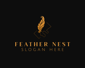 Gold Feather Writing logo design