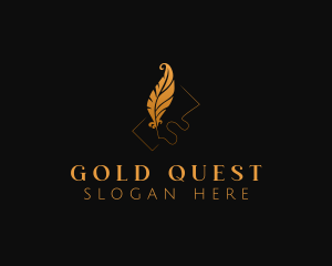 Gold Feather Writing logo design