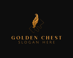 Gold Feather Writing logo design