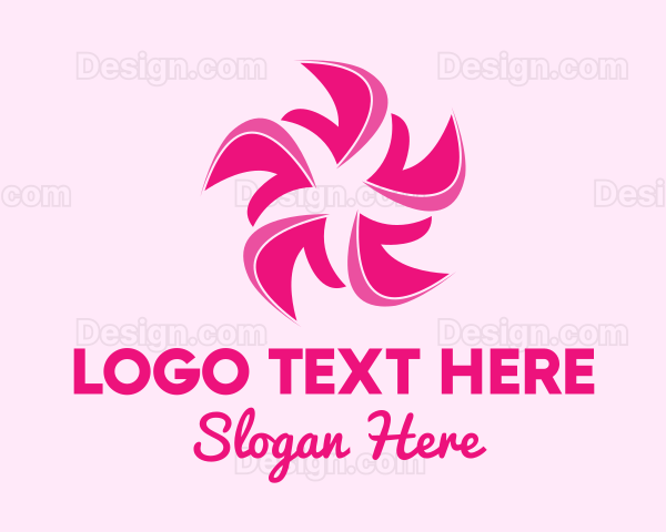 Pink Flower Petals Logo