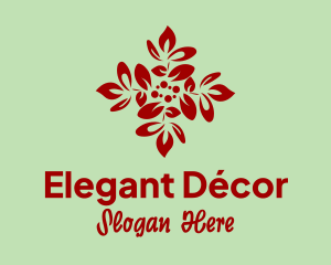 Christmas Leaf Decoration logo design