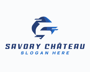 Logistics Delivery Letter S logo design