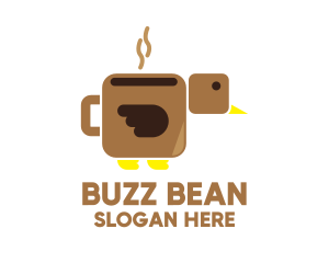 Brown Coffee Bird logo design