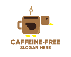 Brown Coffee Bird logo design