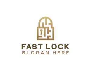 Maze Security Padlock  logo design