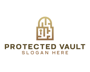 Maze Security Padlock  logo design