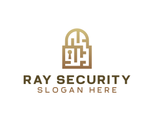 Maze Security Padlock  logo design