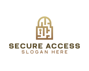 Maze Security Padlock  logo design