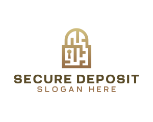 Maze Security Padlock  logo design