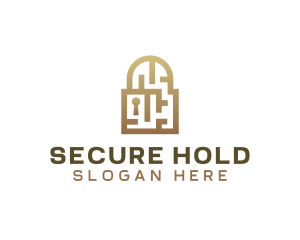 Maze Security Padlock  logo design